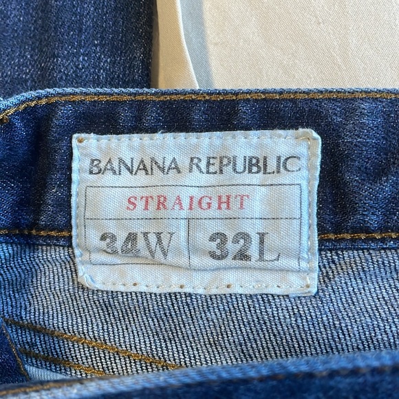 Banana Republic straight 34 waist 32 length blue jeans - Picture 3 of 6